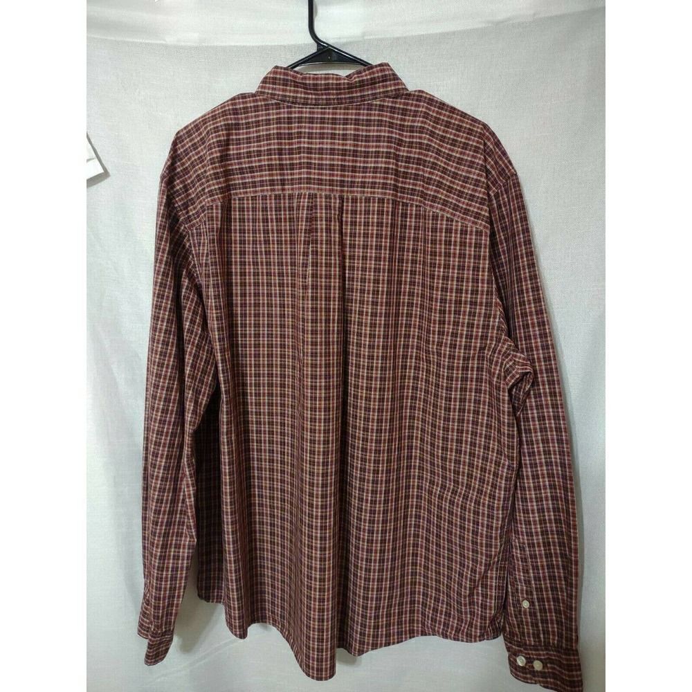 Eddie Bauer Men's D Red Plaid Button Down Long Sleeve Shirt Size XL 100% Cotton - Picture 6 of 6
